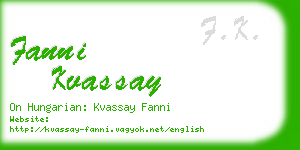 fanni kvassay business card